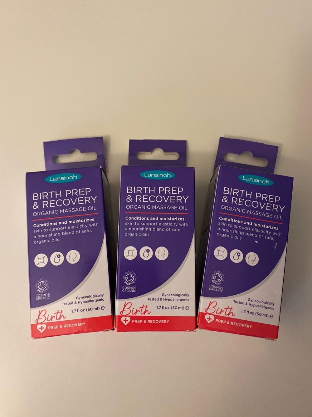 Lansinoh Birth Prep & Recovery Organic Massage Oil Set of 3